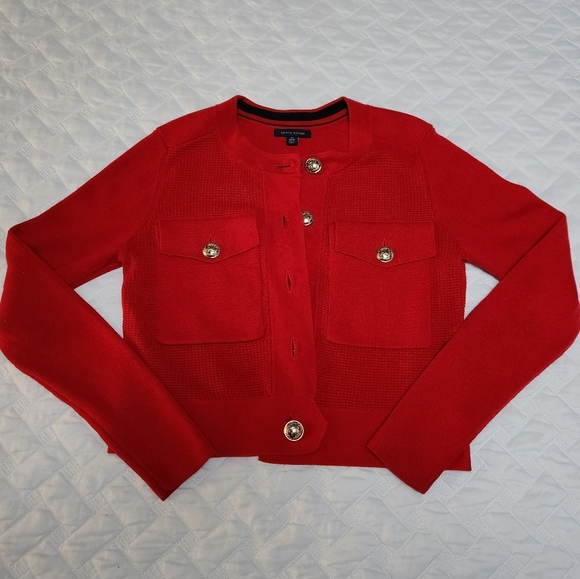 Tommy Hilfiger Red Cardigan - Picture 1 of 4